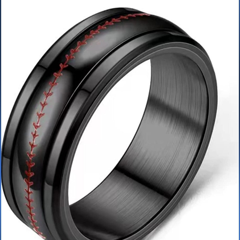 New stainless steel baseball band 8mm size 6 to 12.Please ask.I have basketball